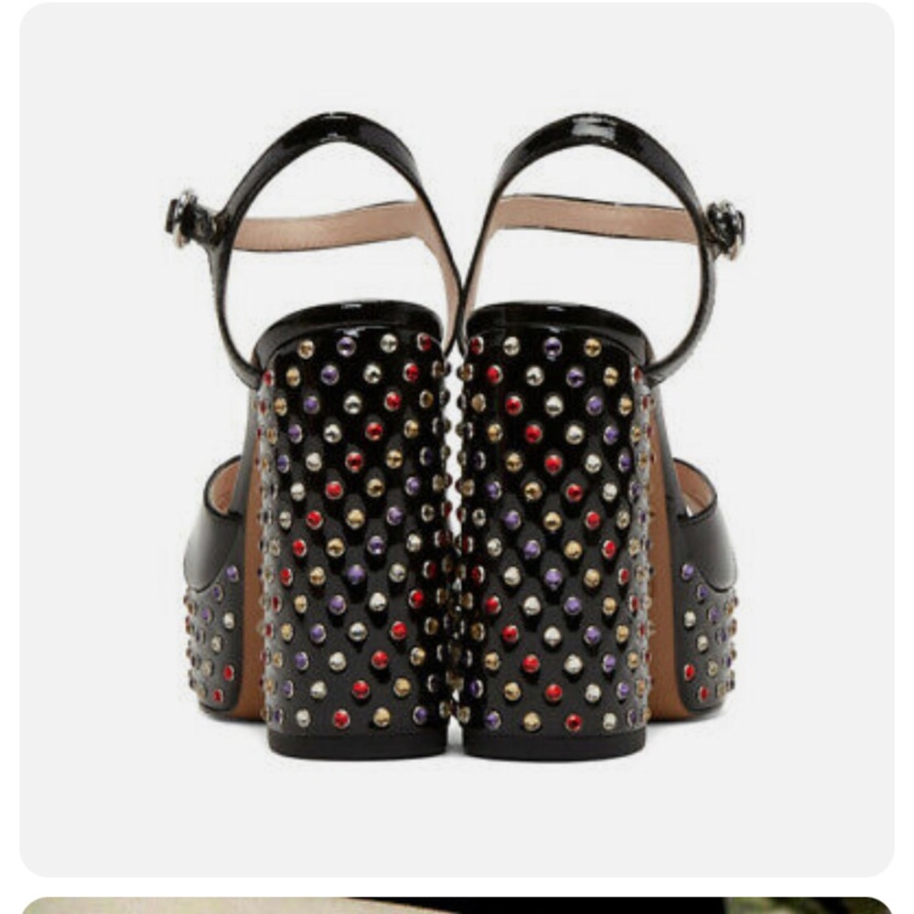 Marc Jacobs Patent Disco Bling Sparkle Glam Studded Mary Jane Leather heels - Picture 5 of 9